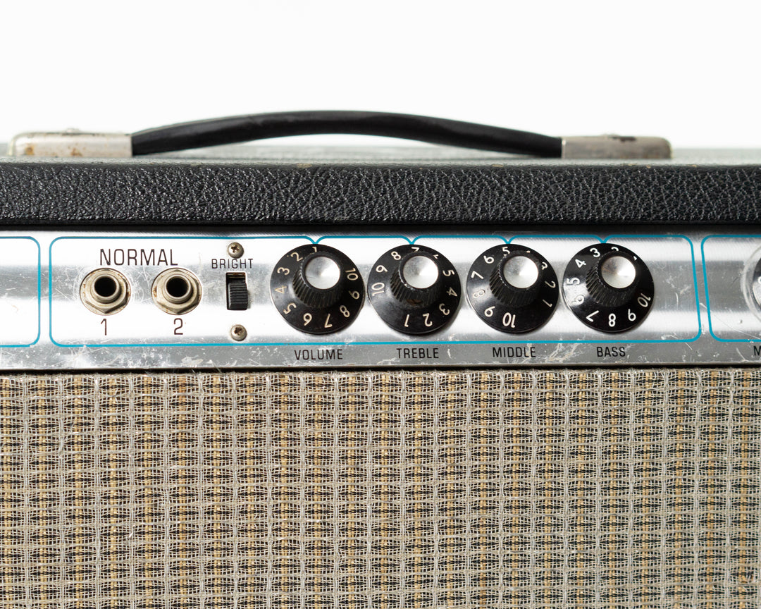 Fender Bassman 100 2-Channel 100-Watt Guitar Amp Head Silverface & 2x15 Bassman 50 Cabinet 1974