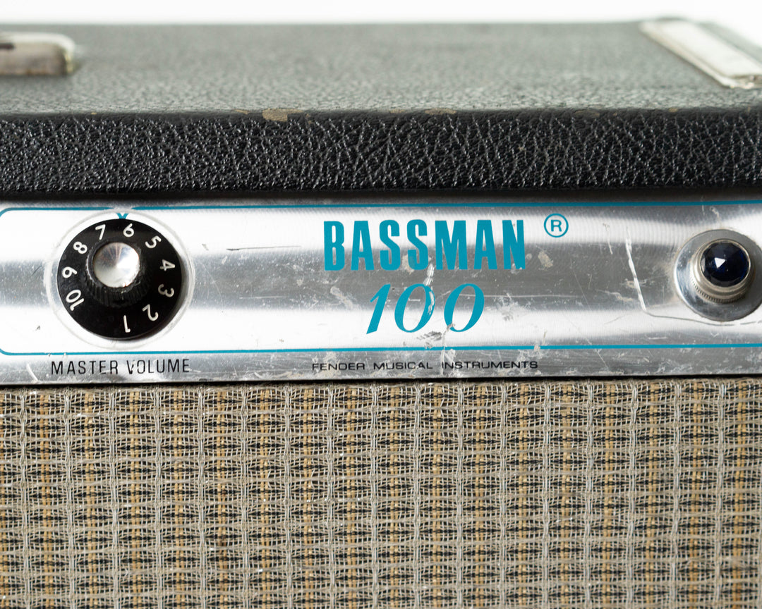 Fender Bassman 100 2-Channel 100-Watt Guitar Amp Head Silverface & 2x15 Bassman 50 Cabinet 1974