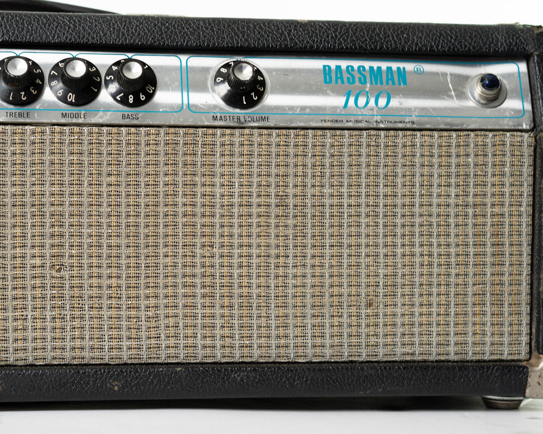 Fender Bassman 100 2-Channel 100-Watt Guitar Amp Head Silverface & 2x15 Bassman 50 Cabinet 1974