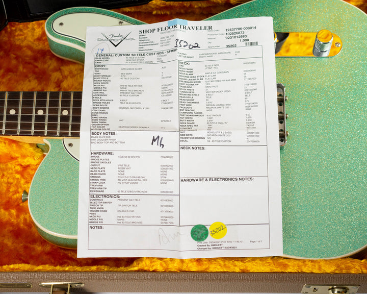 Fender Custom Shop NOS 1960 Telecaster LTD 2020 Seafoam Green Sparkle